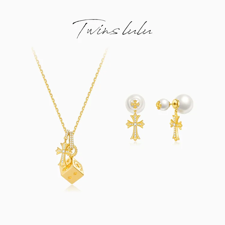 TWINS LULU 【骰子】双十二时尚百搭复古风方块方块项链TSJ7771