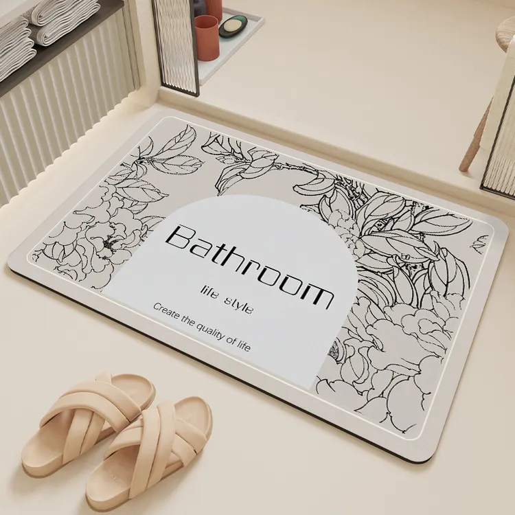 卫生间门口防滑脚垫硅藻泥吸水垫浴室地垫厕所洗手间速干地毯垫子
