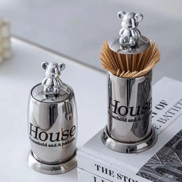 牙签盒自动弹出家用高档不锈钢牙签筒新款轻奢高级牙签罐按压qt