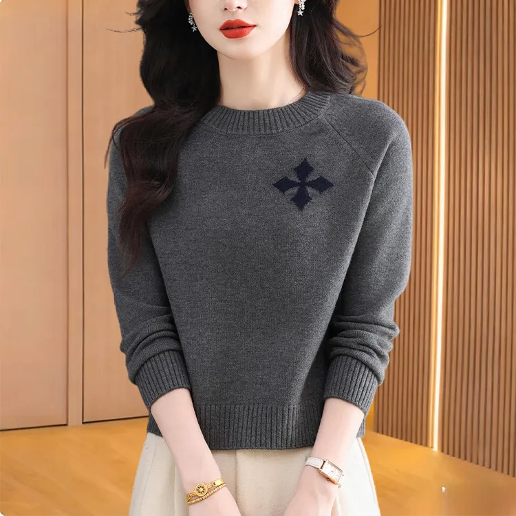 2025新款潮牌女装短款洋气卡腰打底针织衫内搭减龄上衣小个子毛衣