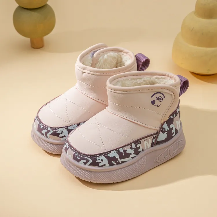 男宝宝大棉棉鞋冬季加绒儿童鞋软底学步小童保暖短靴婴儿鞋子女童