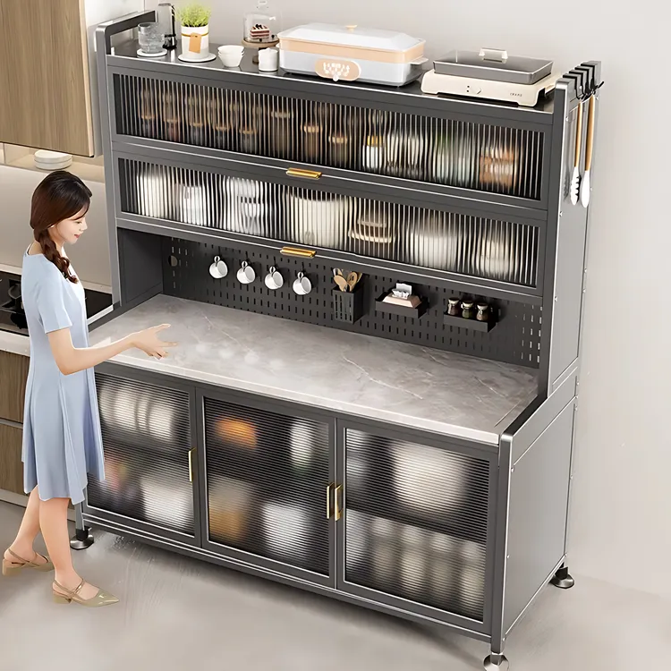 【全新升级】餐边柜靠墙一体柜碗柜厨房收纳柜客厅靠墙一体柜