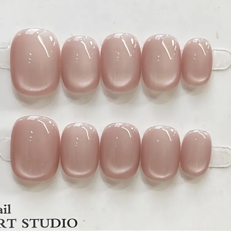 【雾灯】超短豆豆短方圆猫眼穿戴甲裸色简约高级感日常美甲指甲贴片