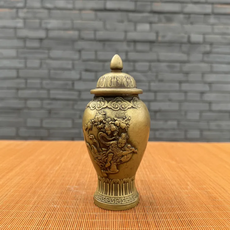 铜器将军罐，尺寸：直径9高15cm