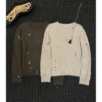 TIME ROOM 【暖阳亮片】2025冬季新款羊绒钉珠毛衣