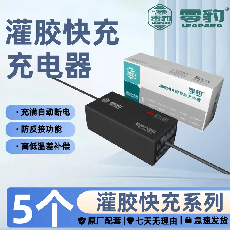 零豹灌胶充电器快充充电器新国标头充电器自动断电铅酸充电器灌胶