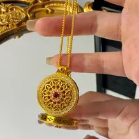 合金项链 【一路生花】新中式点钻窗花镂空项链