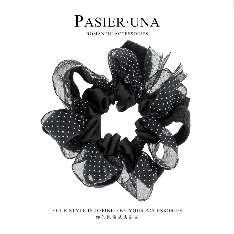 韩系针织蝴蝶结波点发圈高弹力NN259