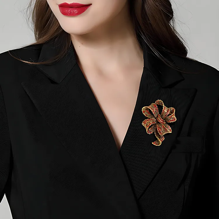 礼物复古时尚巴洛克蝴蝶结胸针西服外套配饰女别针轻奢高级礼盒装