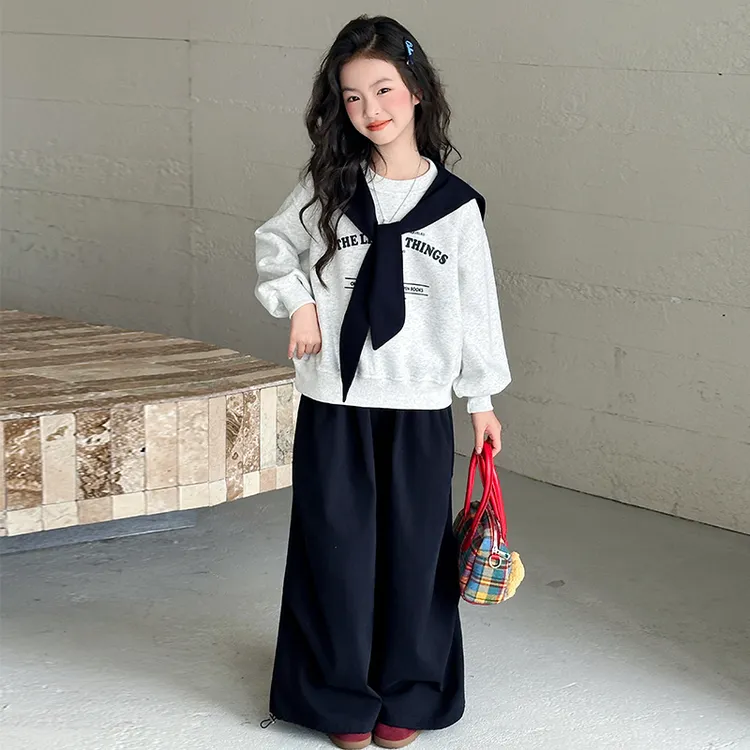 女童秋装套装2025新款洋气时髦女大童卫衣6-12岁春秋款儿童两件套