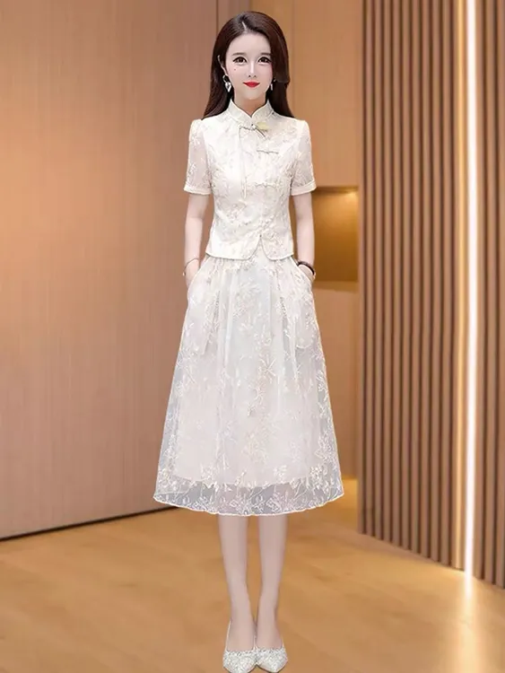中国风夏季夏装旗袍时尚妈妈装优雅