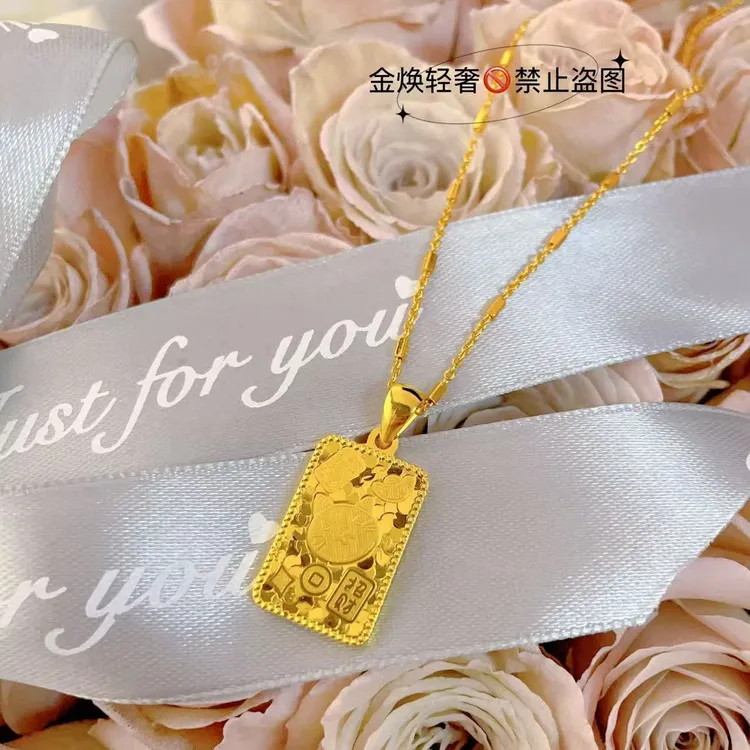 合金项链 碎冰冰招财猫吉言项链一套