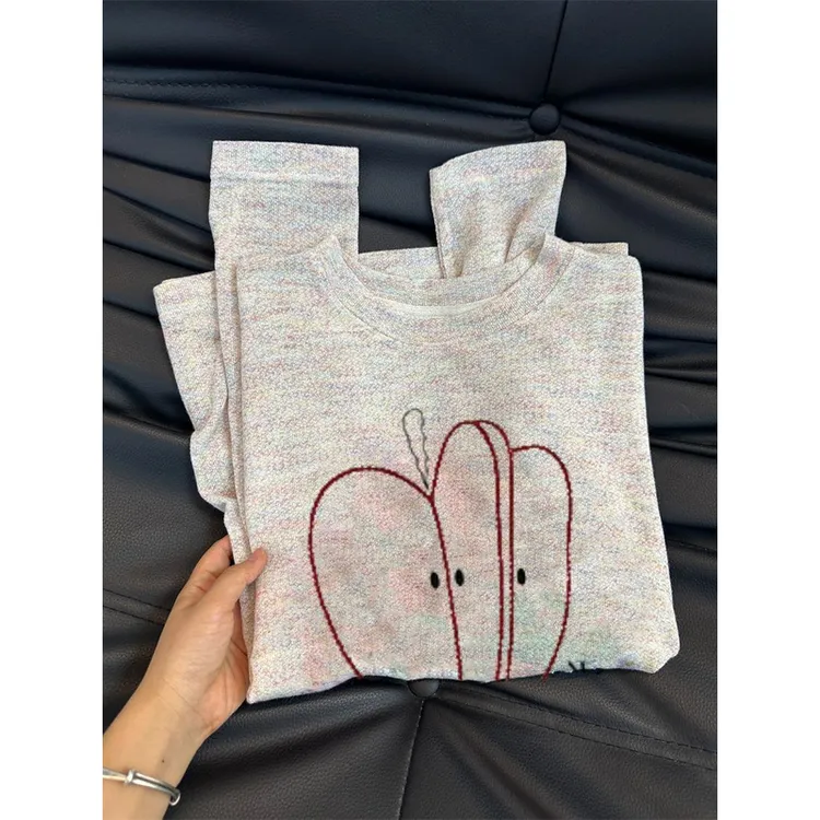 【MAEP】新款圆领打底衫250克彩纱长袖t恤女内搭港风简约厚实上衣潮