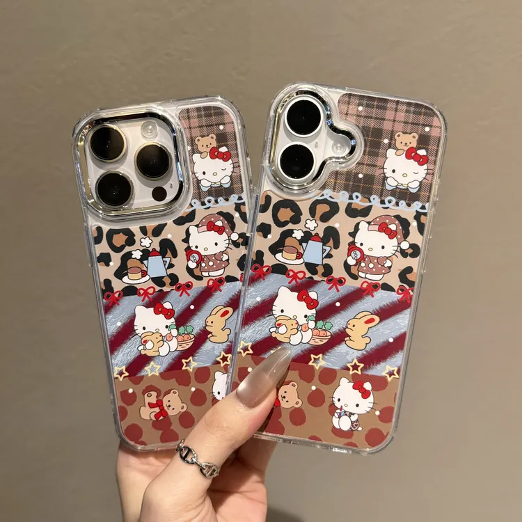 风彩格拼接凯迪适用iPhone16手机壳1415promax小众13/12