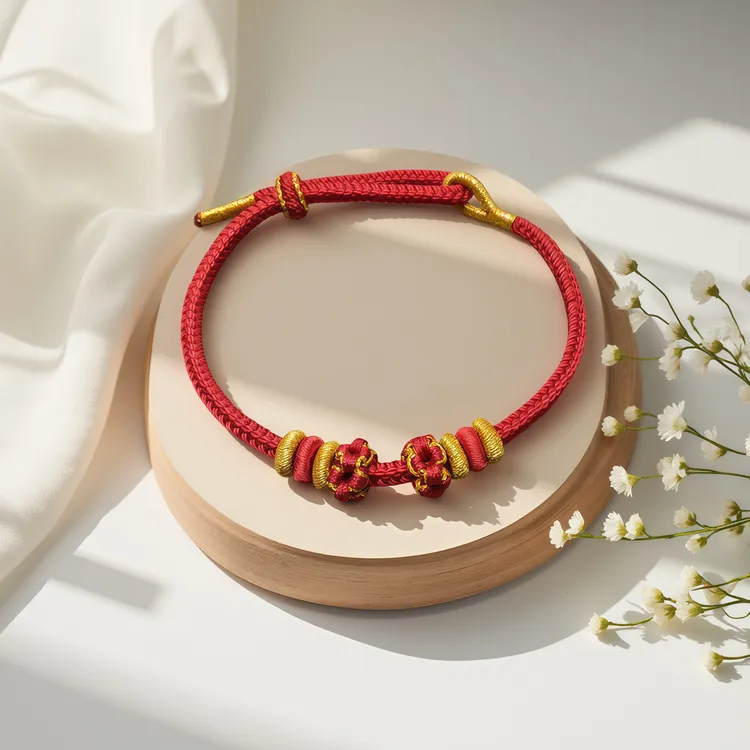 非金属锦纶手链 民族风情定三生桃花手工手绳素款可调节编绳女款