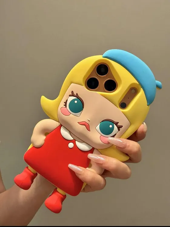 苹果|轻奢卡通贝雷帽molly女孩适用iPhone17P可爱立体硅胶手机壳