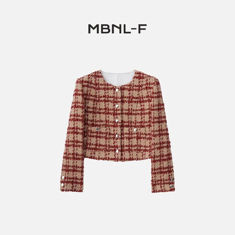 MBNL-F "矜贵大女主" 浪漫经典格纹小香风外套 秦磊XM-XWT5026
