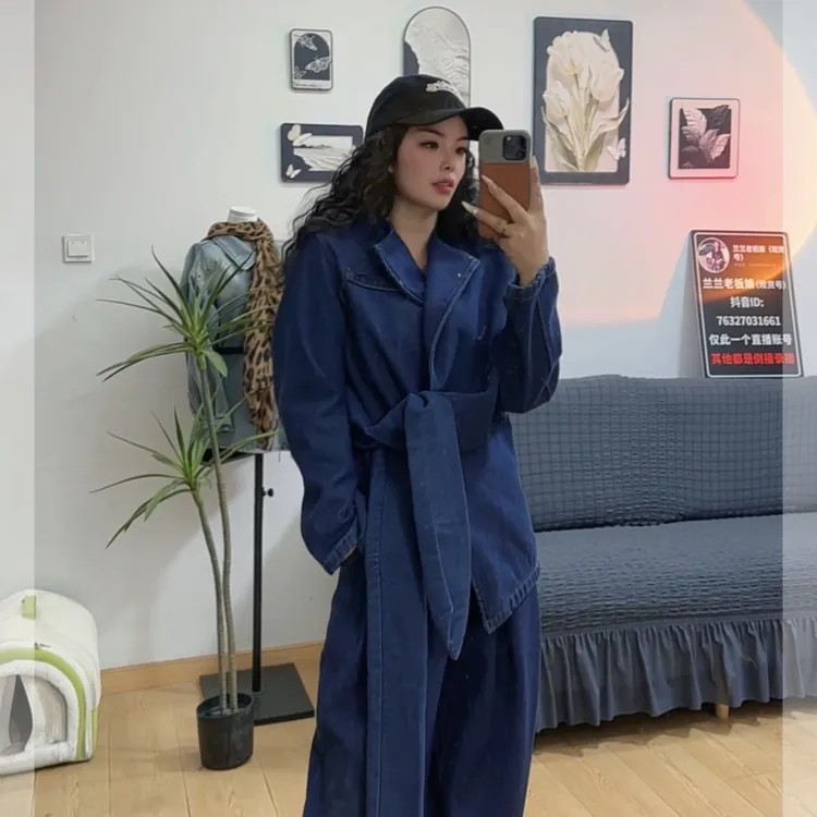 兰兰专属 原创情侣牛仔加绒款腰绳设计款氛围感牛仔套装！998