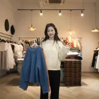 闵笑一【安静岛屿】新款温柔显瘦气质设计感休闲针织开衫上衣