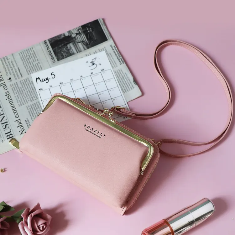 新款韩版大容量斜挎包女士钱包时尚女包简约多功能百搭钱卡手机包