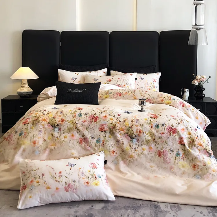 60支高织高密长绒棉数码印花全棉四件套