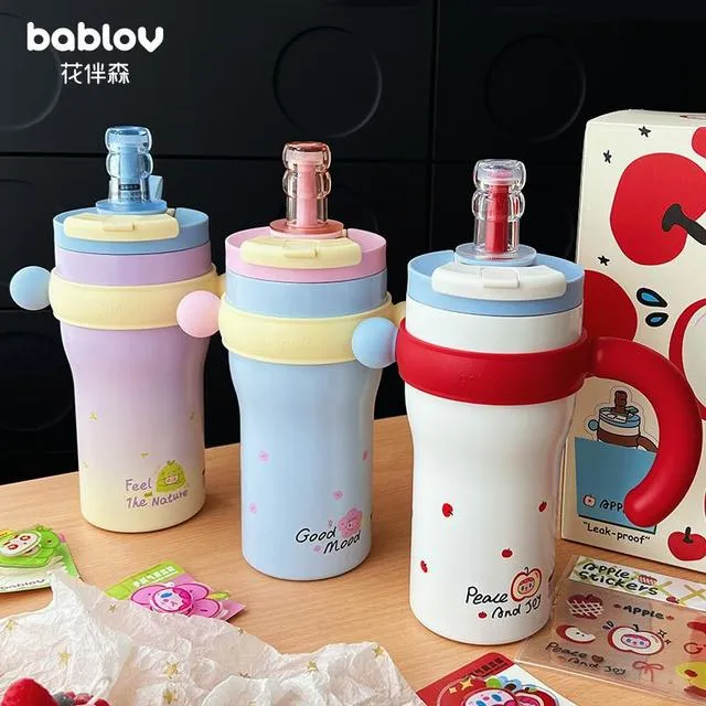花伴森bablov保温杯巨无霸吸管杯大容量高颜值陶瓷吨吨水杯冰霸杯