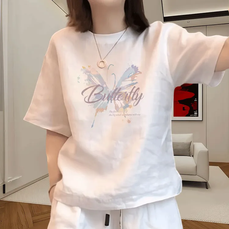 纯棉慵懒风时髦上衣2025新款洋气港味chict恤女潮牌夏季出游短袖