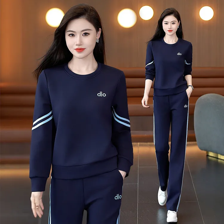 运动套装女春秋2025新款时尚洋气卫衣气质显瘦休闲跑步服两件套