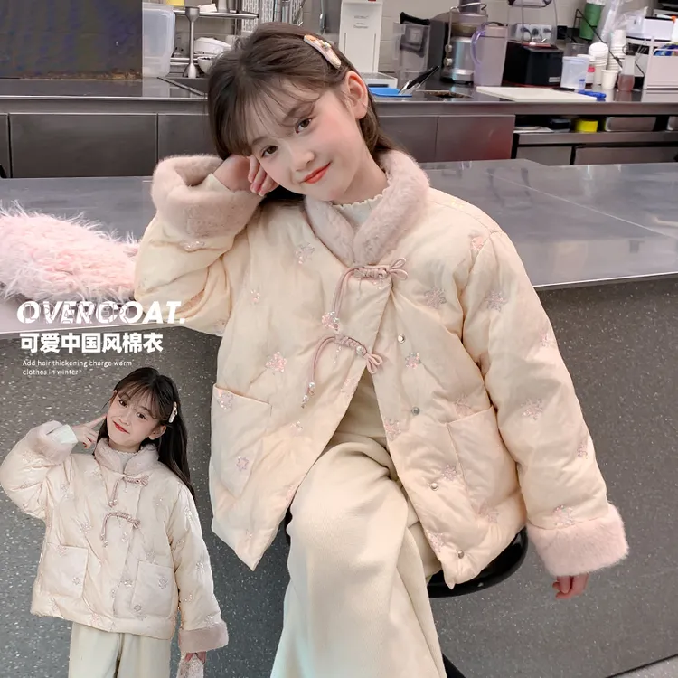 女童棉服2025新款冬季儿童棉衣国风加厚夹棉外套女孩棉袄大童洋气