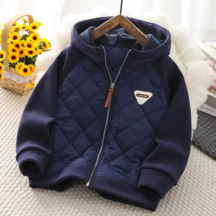 【桐桐妈】儿童二棉连帽小棉袄24冬新中大童百搭外套-FX24438 C