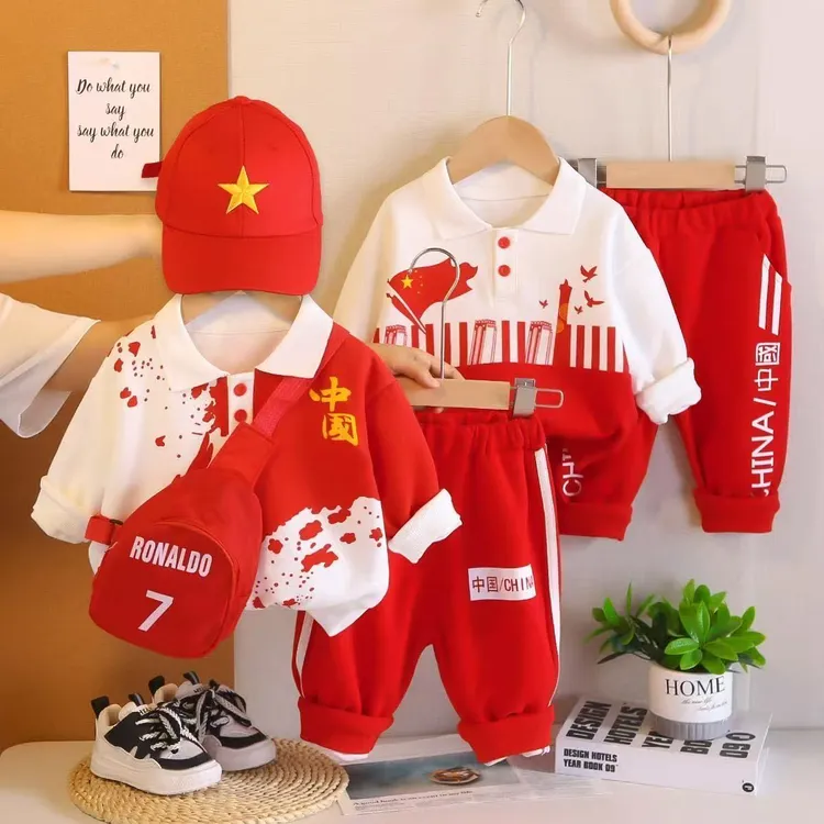 男女儿童套装运动装新中式两件套新款网红宝宝春秋季洋气国潮衣服