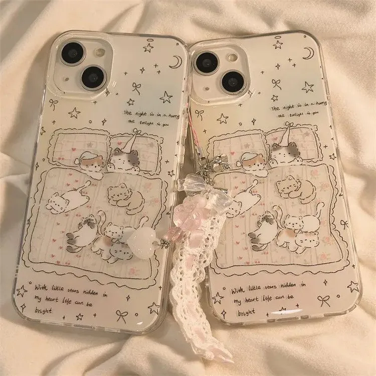 睡觉小猫适用苹果华为vivo小米oppo女iphone15/16/14手机壳