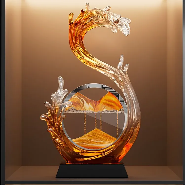 风生水起流沙画摆件高级感客厅玄关电视柜酒柜装饰品乔迁新居礼物