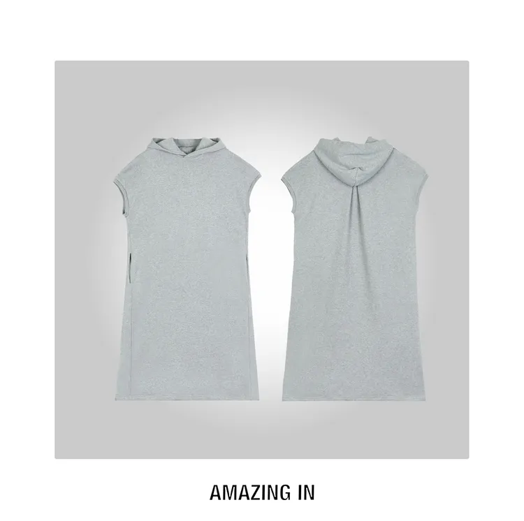 AMAZING IN | 1oo%棉 | 无袖连帽连衣裙女 A250812-AI58CDR98333