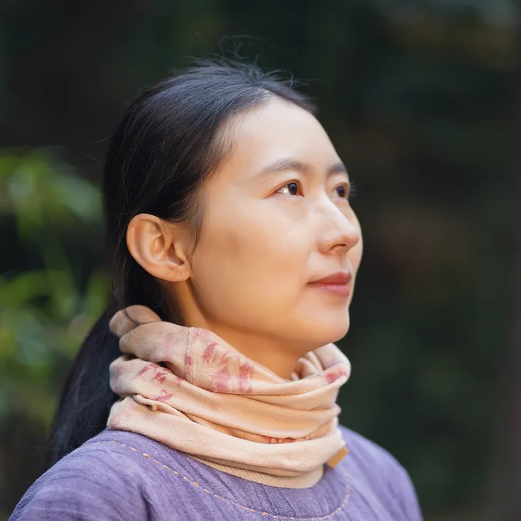 山下的家新品不冷不热围脖套植物染套头脖套秋冬保暖护颈百搭围巾