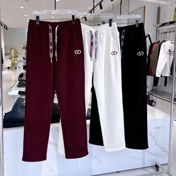 PRLUO VALENTIN男士秋冬新款加绒直筒卫裤