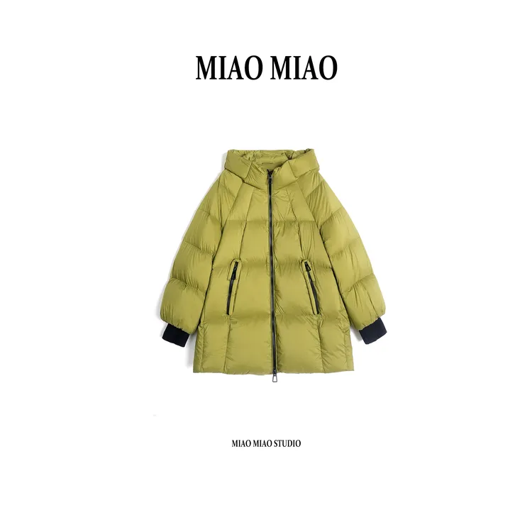 【华姝】徐淼淼冬季穿搭保暖90鹅绒厚款休闲连帽鹅绒服XU1806