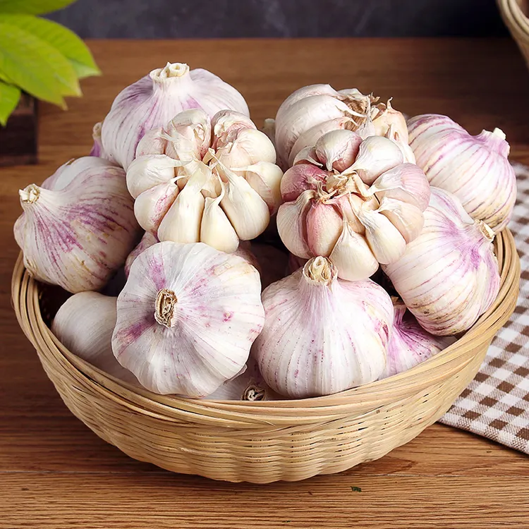 2025河南干大蒜紫白皮多瓣大蒜微辣蒜头3斤