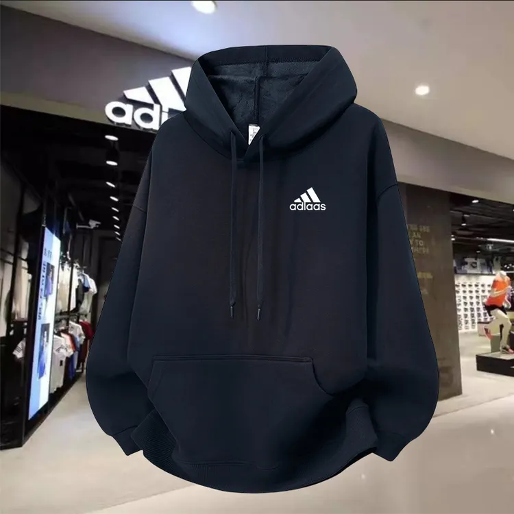 奥莱专柜秋冬季连帽卫衣男士新款休闲运动加绒加厚女士情侣帽衫