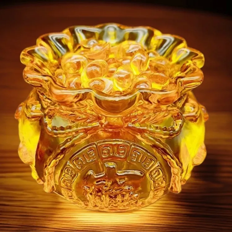 UOSU创意钱袋子聚宝盆福袋元宝高档家居办公室玄关乔迁礼物摆件