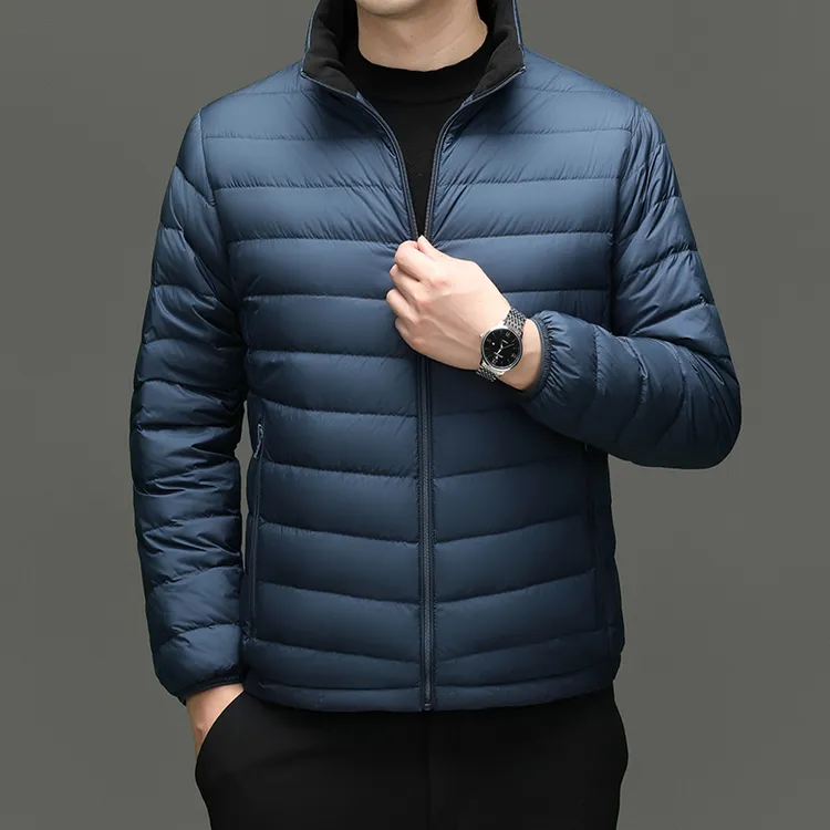 加肥加大男装轻薄羽绒服立领宽松休闲保暖外套秋冬大码胖子羽绒服