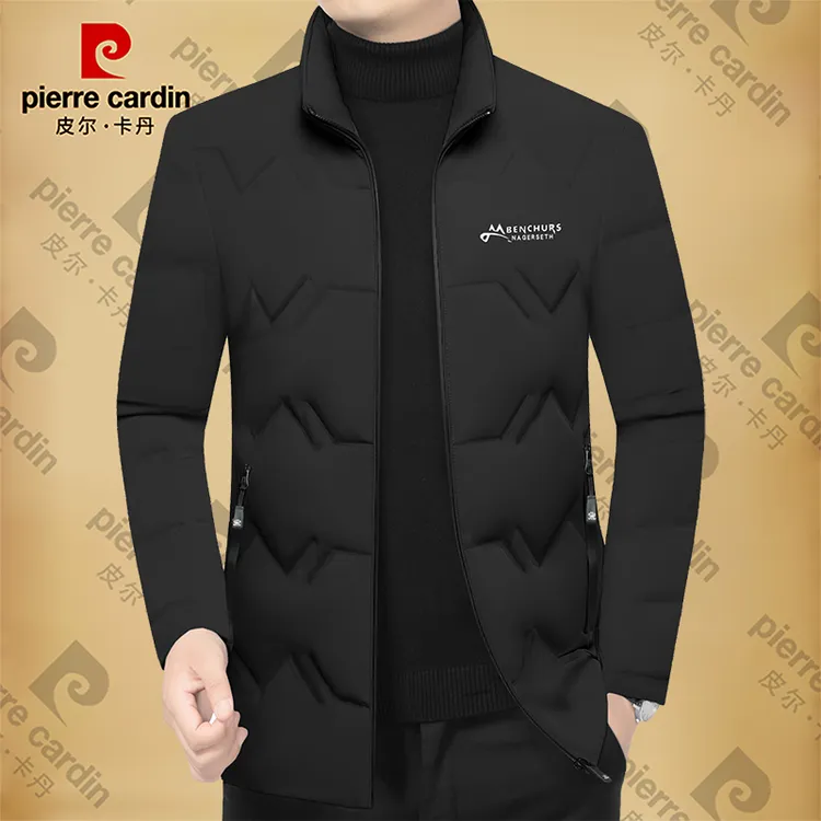 皮尔卡丹男士冬季轻薄款羽绒服保暖男装外套上衣鸭绒爸爸男装时尚