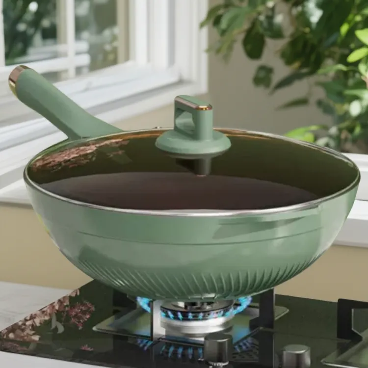 钛锅不粘锅炒锅家用燃气灶电磁炉专用不粘炒菜锅