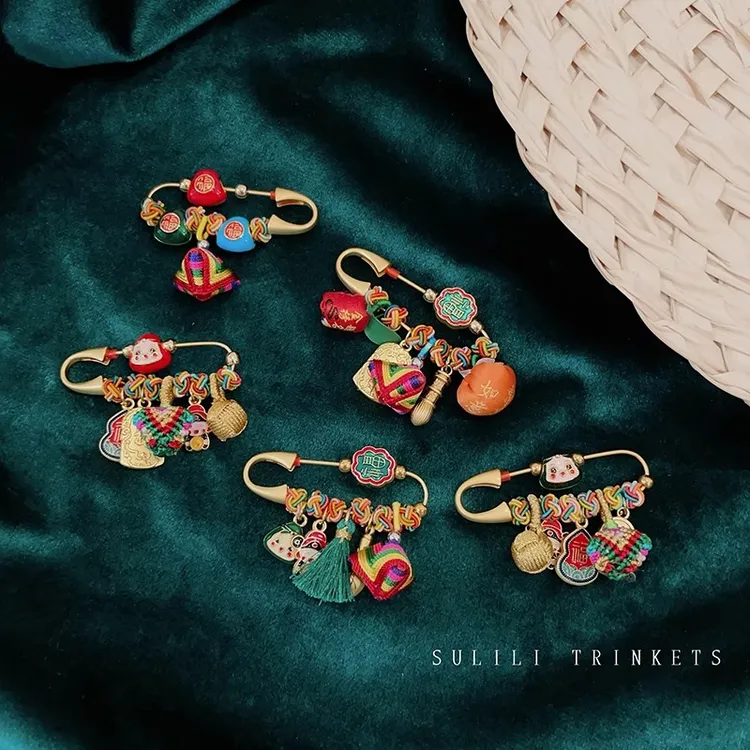 铜合金胸针 端午节小粽子孕妇宝宝精致手工胸针美好寓意国风别针