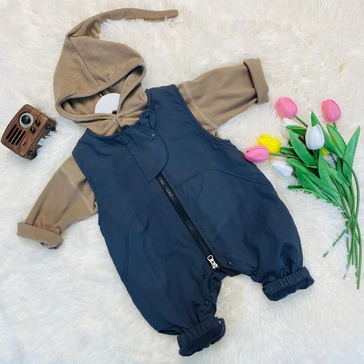 加绒背带裤宝宝秋冬冲锋面料背带裤