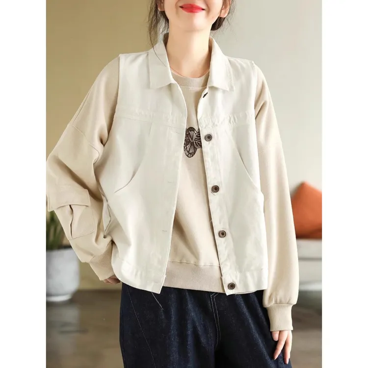 复古休闲水洗棉无袖马甲外套女秋季新款单排扣坎肩开衫马夹小背心