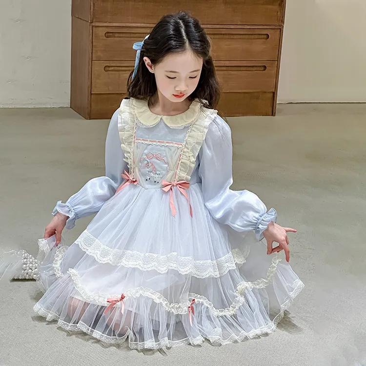 女童洛丽塔公主裙2025秋装新款女宝生日裙儿童高端蓬蓬礼服连衣裙