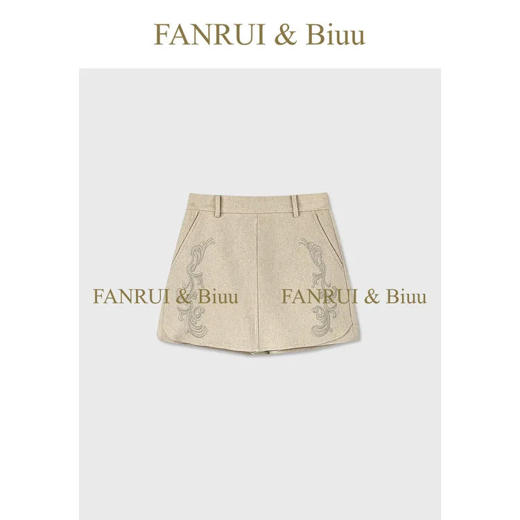 FANRUI/泛芮「贝贝biuu」刺绣绣花显瘦设计感气质减龄半身裙B18813