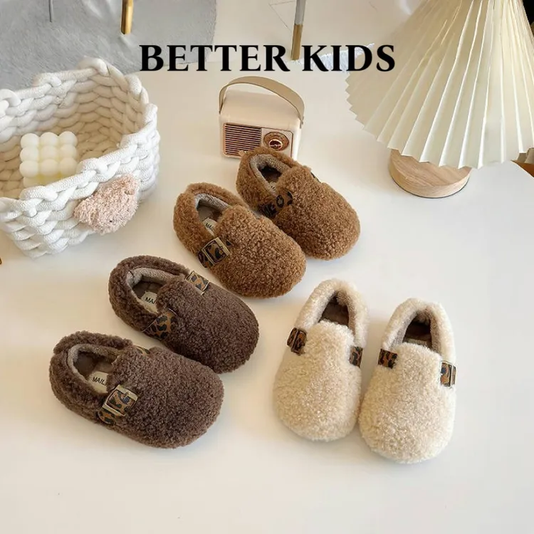BETTER KIDS/儿童毛毛鞋勃肯鞋冬季新款女童男童加绒二棉鞋豆豆鞋