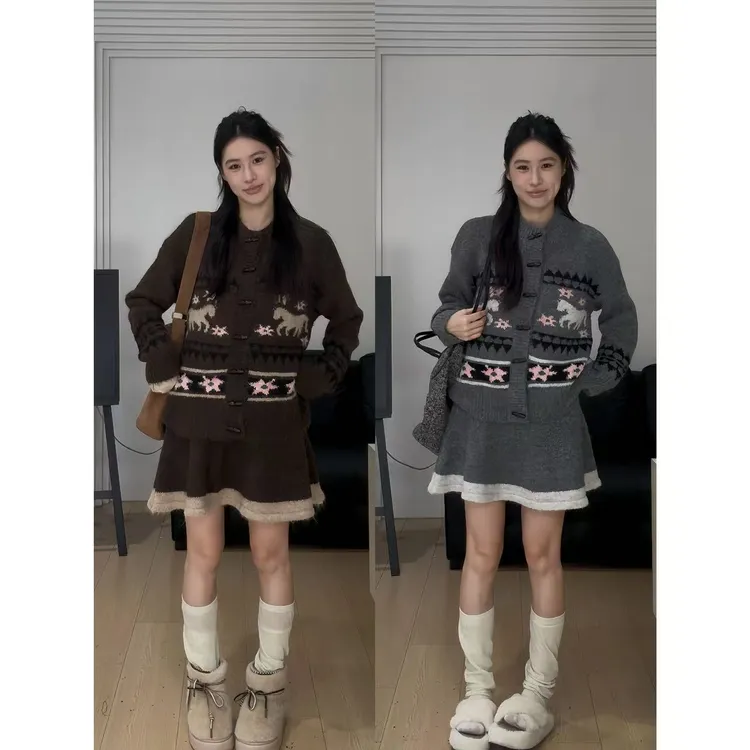 小阿雯 DEEZY【费尔岛】早秋针织套装